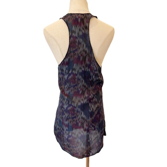 Joe's Jeans The Shirt Sheer Grey Purple Long Tank Silk XS Summer - Picture 3 of 6